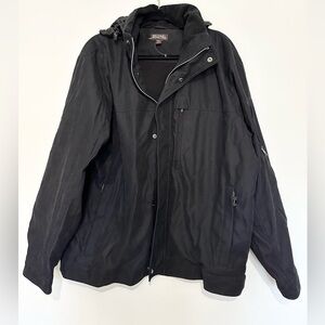 Michael Kors Bomber Jacket Hooded Zip-Up/Snap On Men’s Size L Black